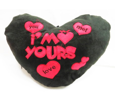 Love Heart Black I M Yours Pillow With I Love You Music on Press Large Size[12 x 17 inches]